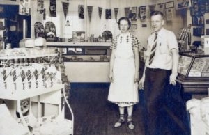 Ernie Barth and his sister Irene in 1936 or 37. This is the oldest known photo taken inside the Barth store according to Ernie's son Wayne, who donated this photo.