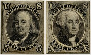 These two United States postage stamps became valid for use on July 1, 1847.