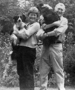 Sally and David with their beloved Border collies.
Courtesy Leelanau Enterprise, August 9, 2001