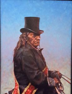 Chief Ahgosa colorized for Weengush Odeimin.
Original image from Omena Historical Association collection.
