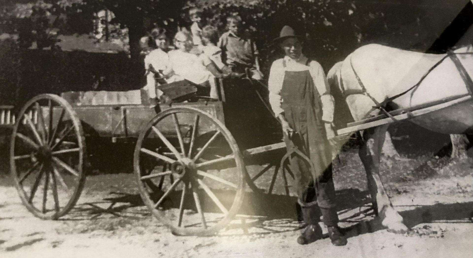 Amos and his Ice Wagon - Courtesy Omena Historical Society