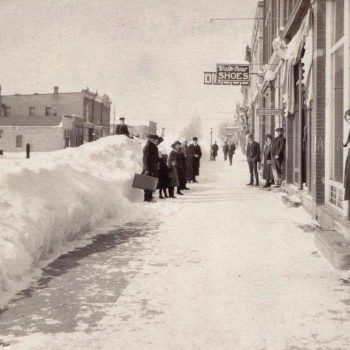Shopping in snow - From Northern Michigan Postcard collection Shopping in snow - From Northern Michigan Postcard collection