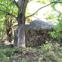 The back side of the building appears relatively intact until you go closer. The back side of the building appears relatively intact until you go closer.