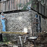 Finally finishing up with the stone laying. This is on the addition added in 2008. I tried to match the stone I had laid 25 years earlier But you can see where the new stone begins. And you can see I am now grey! Finally finishing up with the stone laying. This is on the addition added in 2008. I tried to match the stone I had laid 25 years earlier But you can see where the new stone begins. And you can see I am now grey!